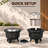 25" Stainless Steel Wood-Burning Smokeless Fire Pit with Wide Side Table, Ash Pan, Waterproof Cover & Fire Poker – Black Outdoor Firepit for Patio, Backyard & Camping