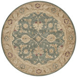 Antiquity Hand-Tufted Teal Blue / Taupe Area Rug