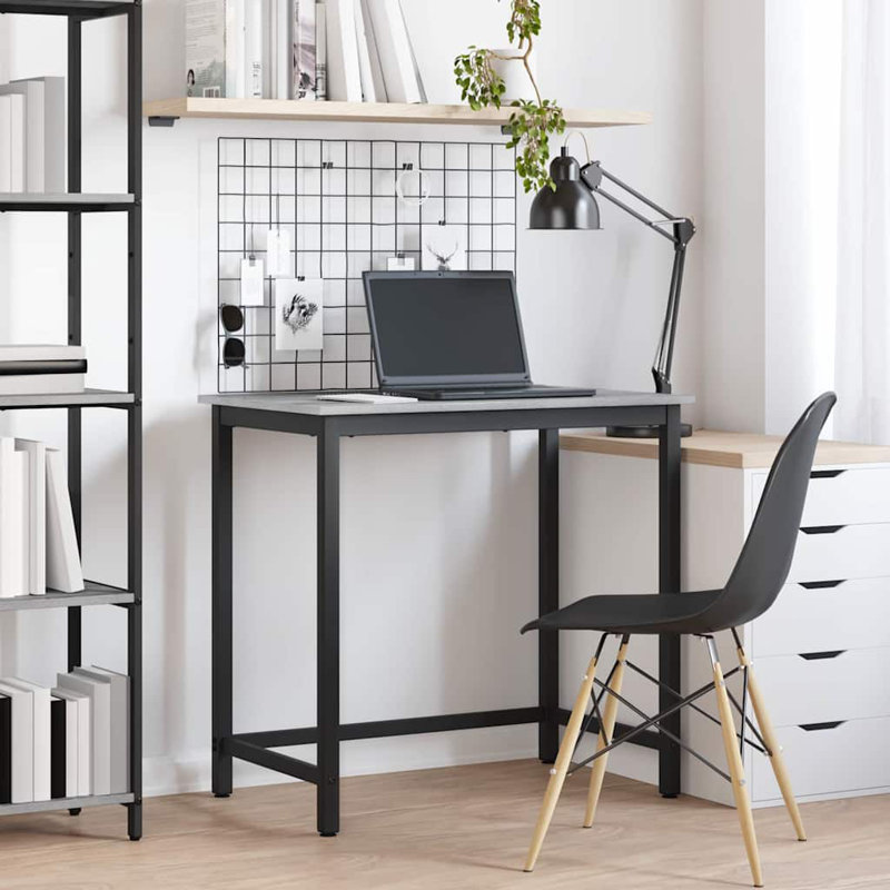 Metal Base Writing Desk, Grey Sonoma