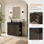 Meuble-lavabo 36 po avec lavabo à quartz noir, fermeture en douceur, tablette ouverte-725404109