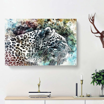 Leopard In Abstract - Wrapped Canvas Painting