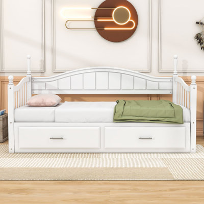 Wood Twin Extendable Daybed with Drawers and Twin Trundle by Darby Home Co