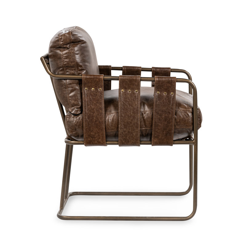 Strapling Leather Dining Chair, Cocoa Brown
