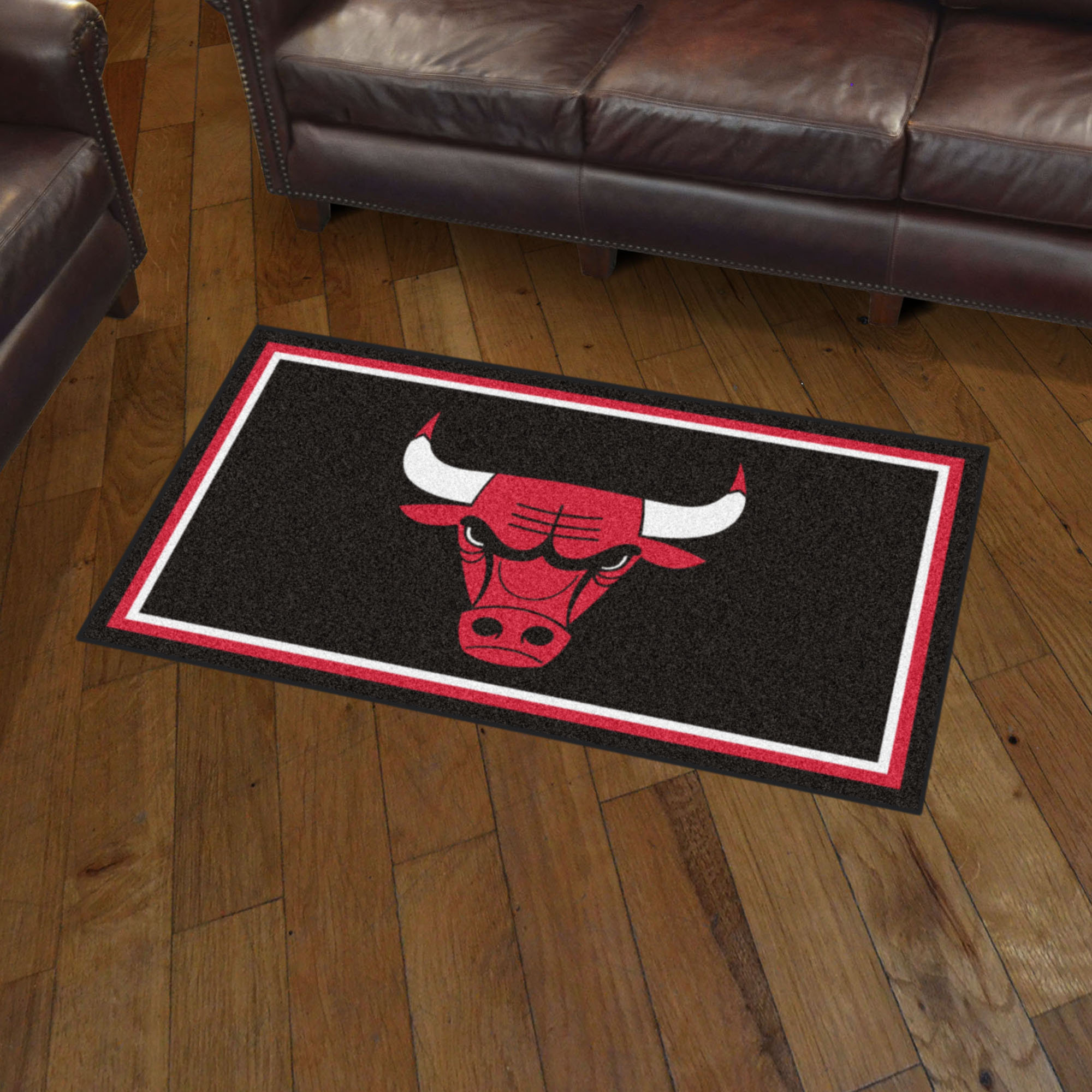 Chicago Bulls Team Logo With Basketball Ball Gifts Nba Rug - Custom Size  And Printing