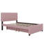 Lit plateforme double, structure de lit tapissier en bois avec lit gigogne simple et tête de lit capitonnée verticale-107261876