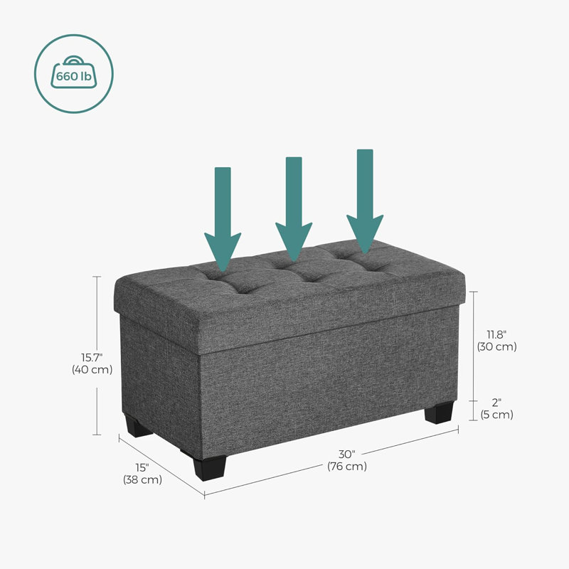 76cm Wide Rectangle Ottoman with Storage