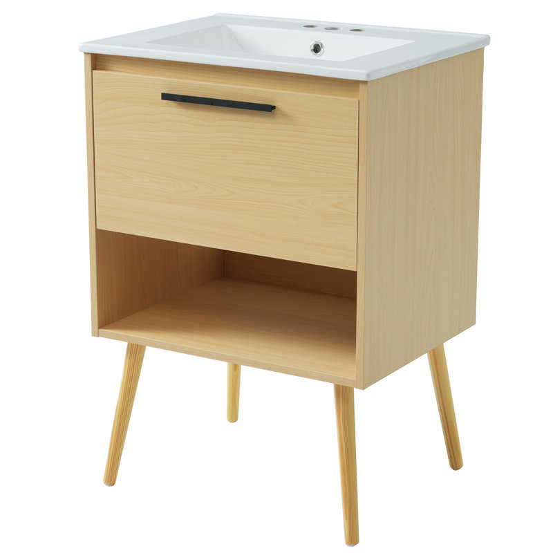 Armoire de salle de bain multifonctionnelle 24 po avec lavabo et tiroir 24 po