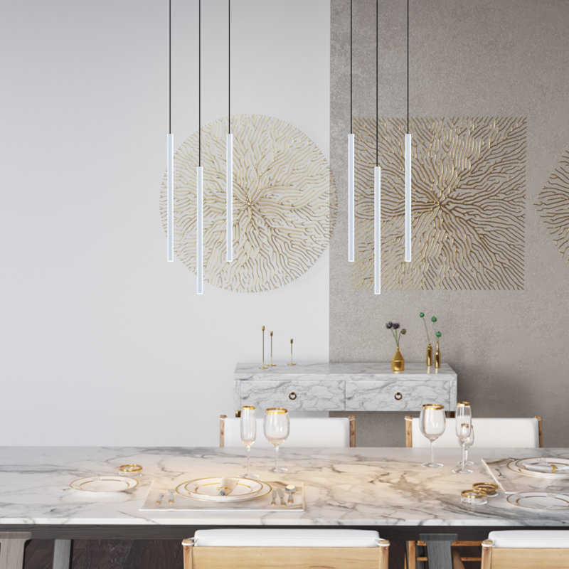 Luminaire suspendu cylindrique à 3 lumières DEL Baileyton, Blanc