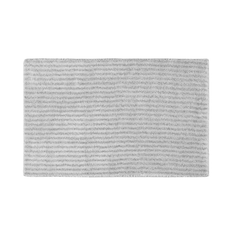 Viridian Nylon Bath Rug with Non-Slip Backing, Platinum Gray, 24" x 40"