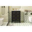 Ensemble de meuble-lavabo sur pied 24 po avec lavabo en céramique, ensemble de meuble-lavabo simple autoportant avec 3 tiroirs et cadre en bois massif-133589978