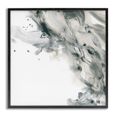 Grey Swirled Liquid Gray Framed Giclee Art by June Erica Vess