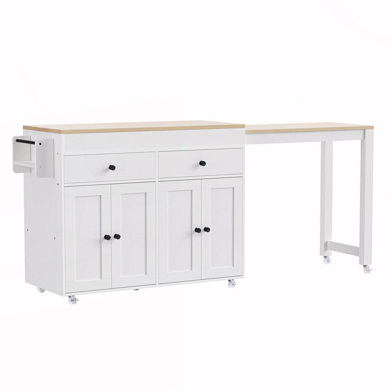 Îlot de cuisine avec table de salle à manger extensible