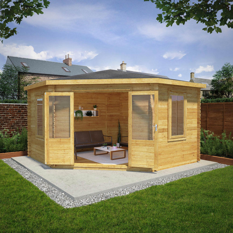 Mercia 13ft x 13ft Corner Cabin, 28mm