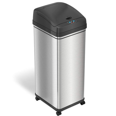 Poubelle à capteur de mouvement en acier inoxydable de 13 gallons