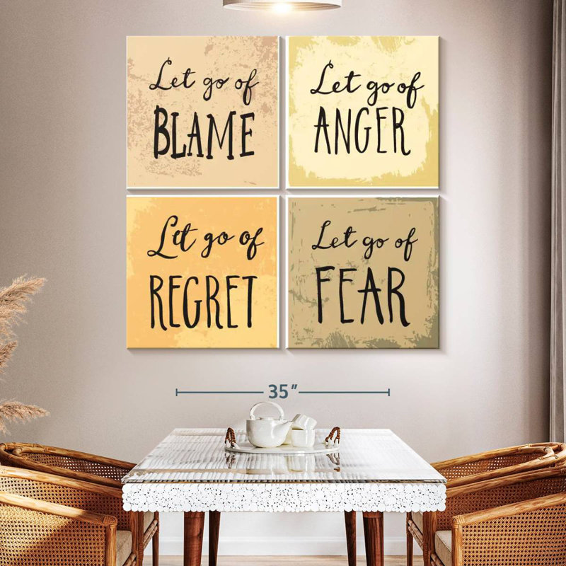 Tergel Let Go Motivational Typography, 50" H x 50" W