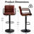   High Back Faux Leather Adjustable Swivel Counter Bar Stools-478387192