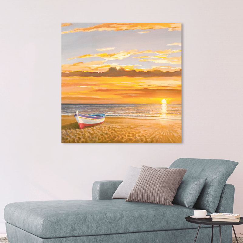 Sunset On The Shoreline by Adriano Galasso - Wrapped Canvas Print, 70cm H x 70cm W x 4cm D