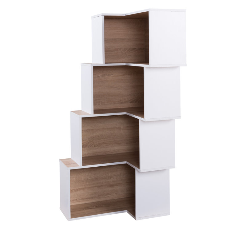 Essays 167cm H x 80.65cm W Corner Bookcase, White/Weathered Sand