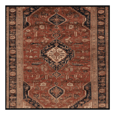Machine Washable Persian Brown Area Rug