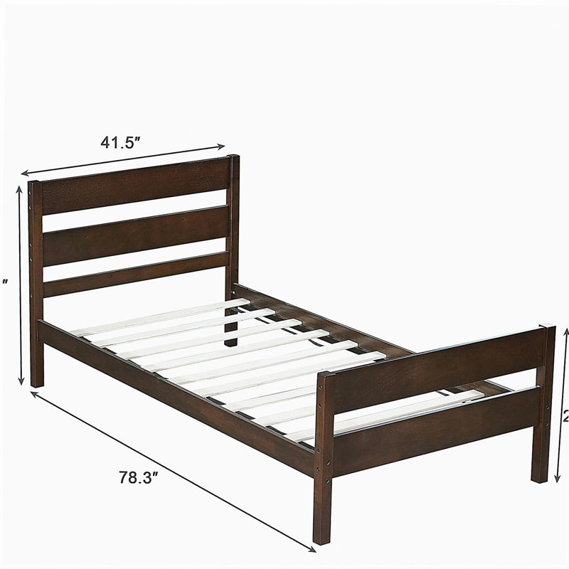 Double Bed with Headboard and Footboard, Espresso