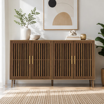 Walnut Sideboard Buffet Cabinet With Storage