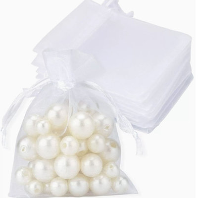 100Pcs 6x9 Inch Organza Drawstring Gift Bags Empty  Pouches For Christmas Candy Wedding Favors Party Presents