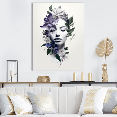 Mauve Yin Yang, femme abstraite I - art mural moderne