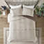 Tan Corduroy Bedding King/ King - Buttoned Duvet Cover, Microfiber Reverse Side, 4 Tie Corners, Washable 3 Piece Cover For Tan, , Button Trim, Soft Reverse, Corner Ties, Include 1 & 2 Shams