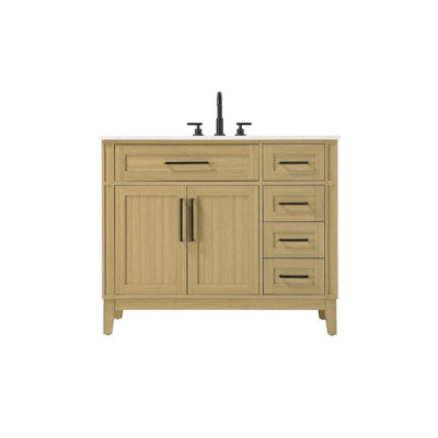 Meuble-lavabo simple de 42 po brun miel