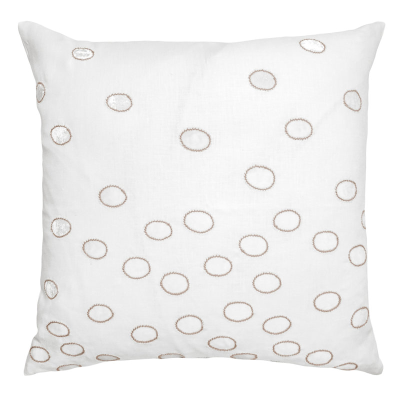 Ovals Square Pillow Cover & Insert, Latte