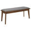 Banc de salle à manger gris avec détails en noyer naturel, style Mid-Century moderne