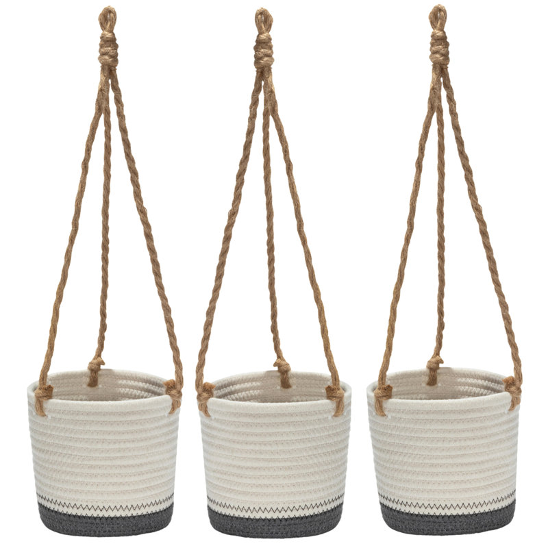 Barkley Handmade Hanging Planter, 6" H x 7" W x 7" D