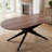 69.3" Oval Pedestal Dining Table With Metal Base-1805878430