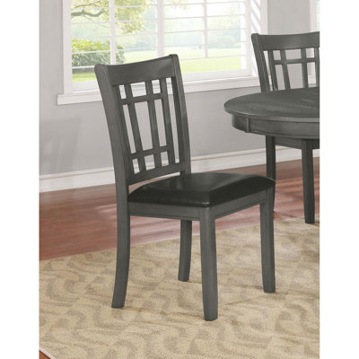 Ensemble de 2 chaises d'appoint à dossier moyen en treillis gris et noir