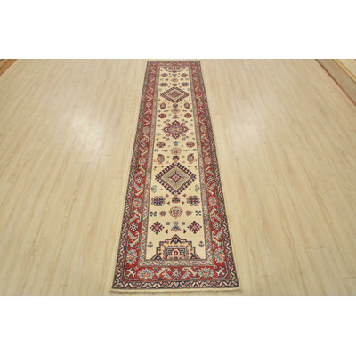 Tapis de couloir beige nouvel âge en laine 2 pi 9 po x 9 pi 9 po Morfydd