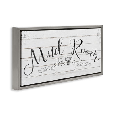 Mud Room Dirt Stops Here Framed Floater Canvas Wall Art by Kimberly Allen wrp-1255