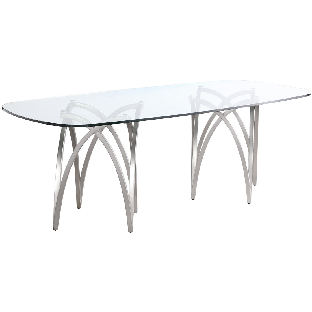 Izaiha Glass Top Dining Table Everly Quinn