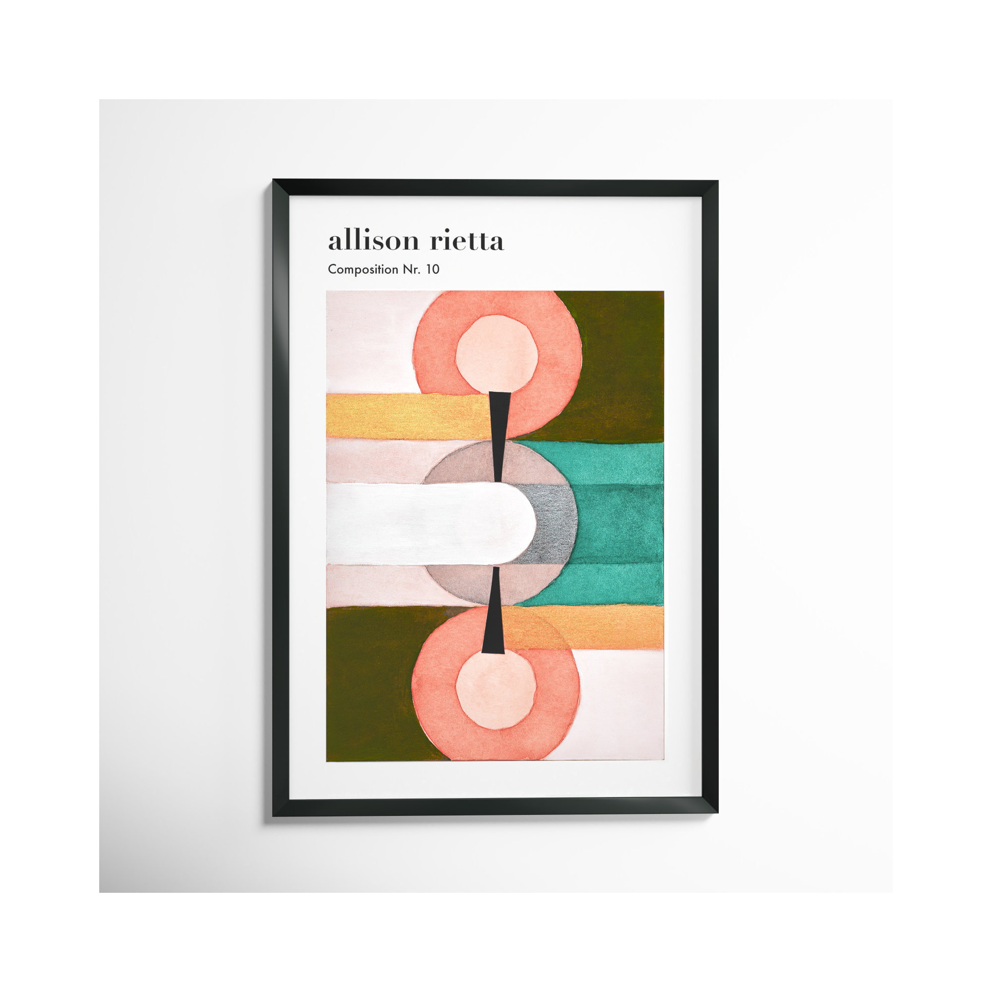 Composition Nr. 10 by Allison Rietta, Black Framed, 20" H x 14" W x 1.25" D