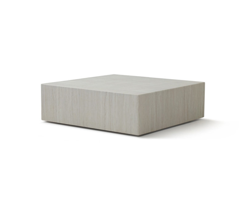 35" Beige Stone Square Block Coffee Table