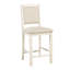 Chaises à hauteur de comptoir en blanc antique - Revêtement texturé pour espace transitionnel revêtu de tissu blanc, emplacement