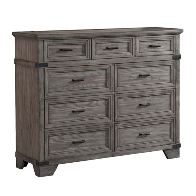 Lacroix 9-Drawer Dresser, Brushed Steel