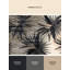 Tapis beige délavé à la machine à motif d'étoiles tropicales Oyan Heliconia-1293665064