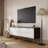 Modern Black & White 4-Door TV Stand with Gold Legs – 50lbs Top Capacity, Living Room Media Cabinet