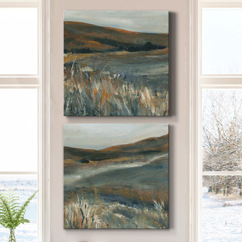 " Copper Dusk I " 2 - Pieces, 16" H x 32" W x 1" D