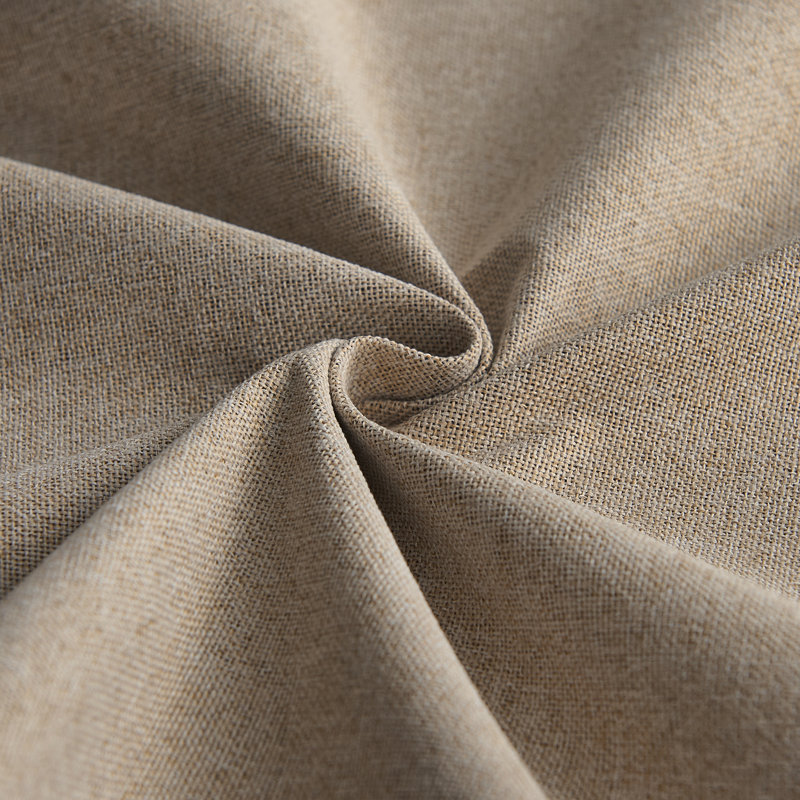  100% Blackout Linen Curtains Faux Linen Full Light Blocking Thermal Insulated Thick Farmhouse Window Treatment, Taupe