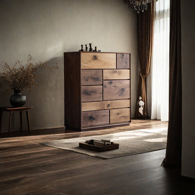 Commode d'appoint moderne simple en noyer noir