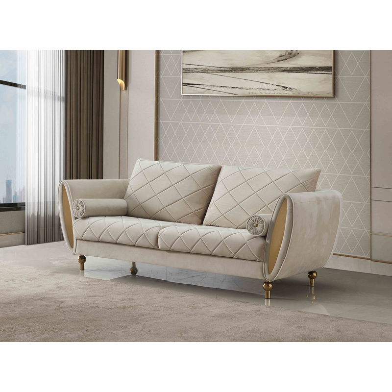 Sipario Vita Velvet Sofa, Beige