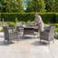 Round Metal Outdoor Dining Table With Umbrella Hole , cm W cm D-1287976574-1287978351