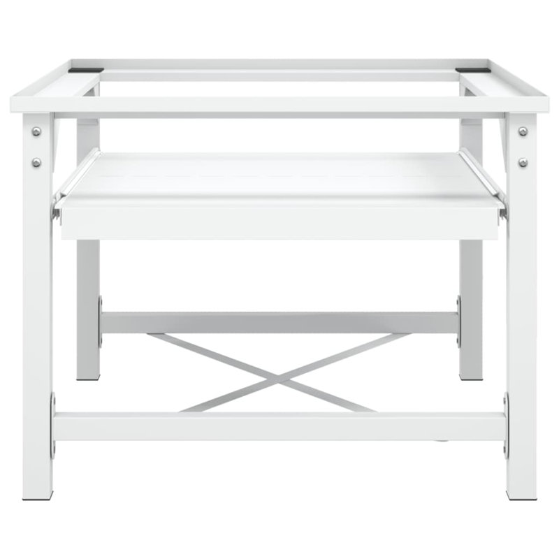 Machine à laver et à sécher à double piédestal VidaXL - blanc