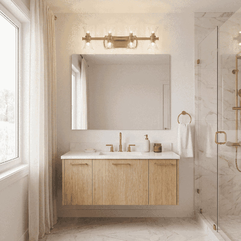 Luminaire de meuble-lavabo à DEL 8 lumières Bennington, H 8,75 po x l 32 po x P 32 po, 8 lumières
